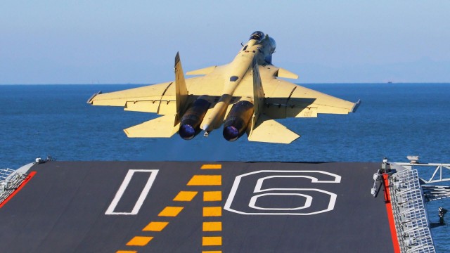 F-15-Taking-Off-In-Chinas-First-Aircraft-Carrier-The-Liaoning-Ship-On-Flight-Training